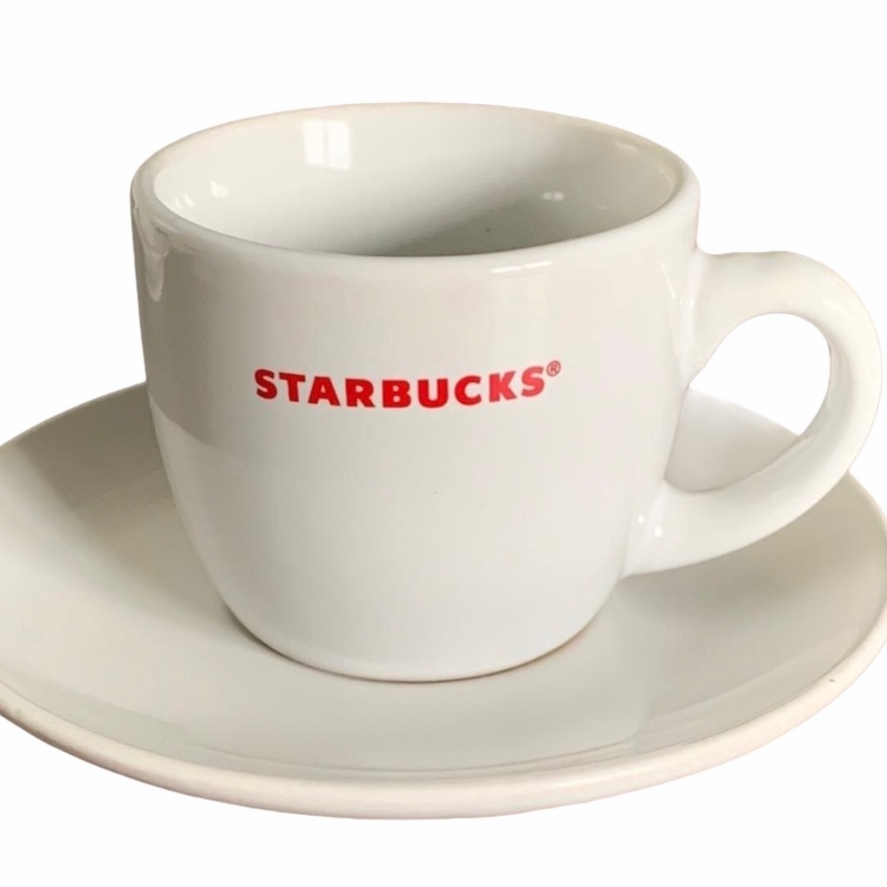 Set of 4 (8 piece) Starbucks espresso mugs saucers